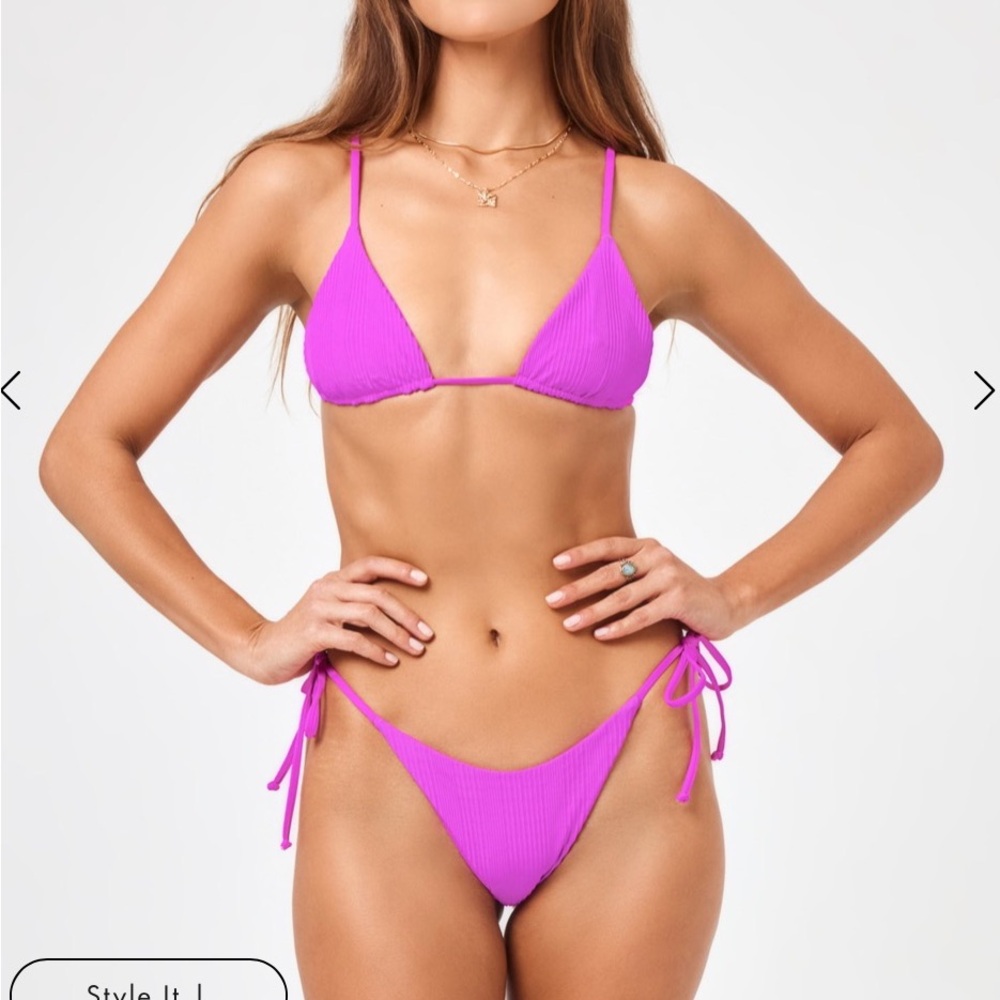 L*Space Pointelle Rib Lennox Bikini Bottom size M NWT
